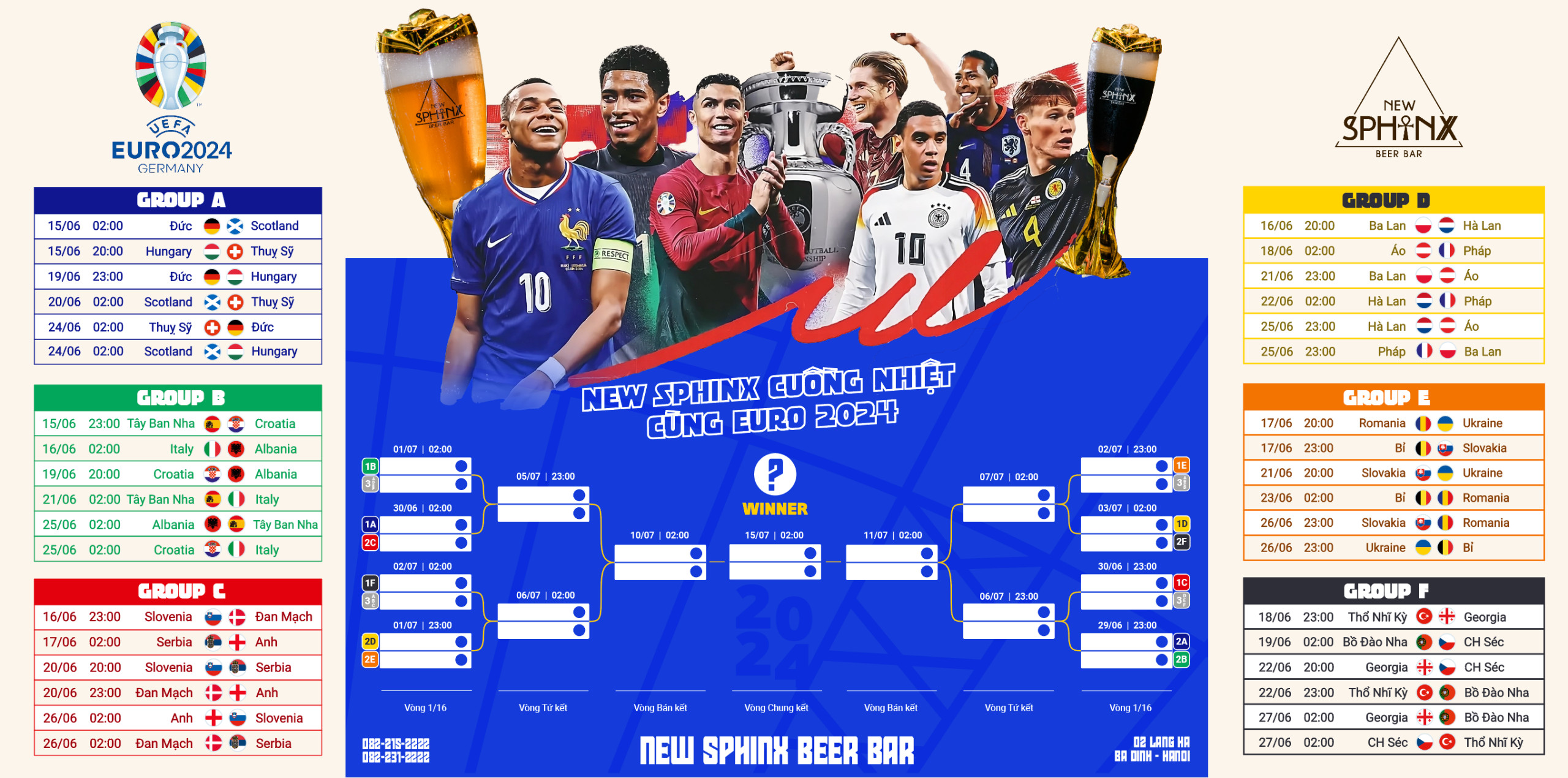🔥CHÍNH THỨC: LỊCH THI ĐẤU VÒNG BẢNG EURO 2024🔥