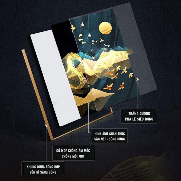 Tranh Treo Tường Tráng Gương Pha Lê Cao Cấp Tranh Phòng Ăn