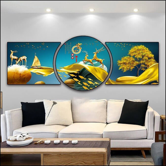 Tranh Phong Cảnh Hiện Đại Tráng Gương Pha Lê HD127