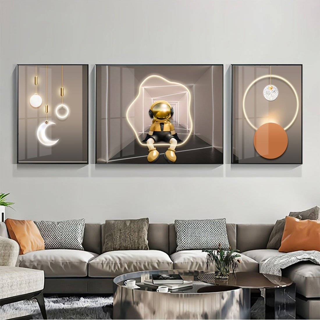 Tranh Gấu Kaws Bearbrick Tráng Gương Pha Lê KB23