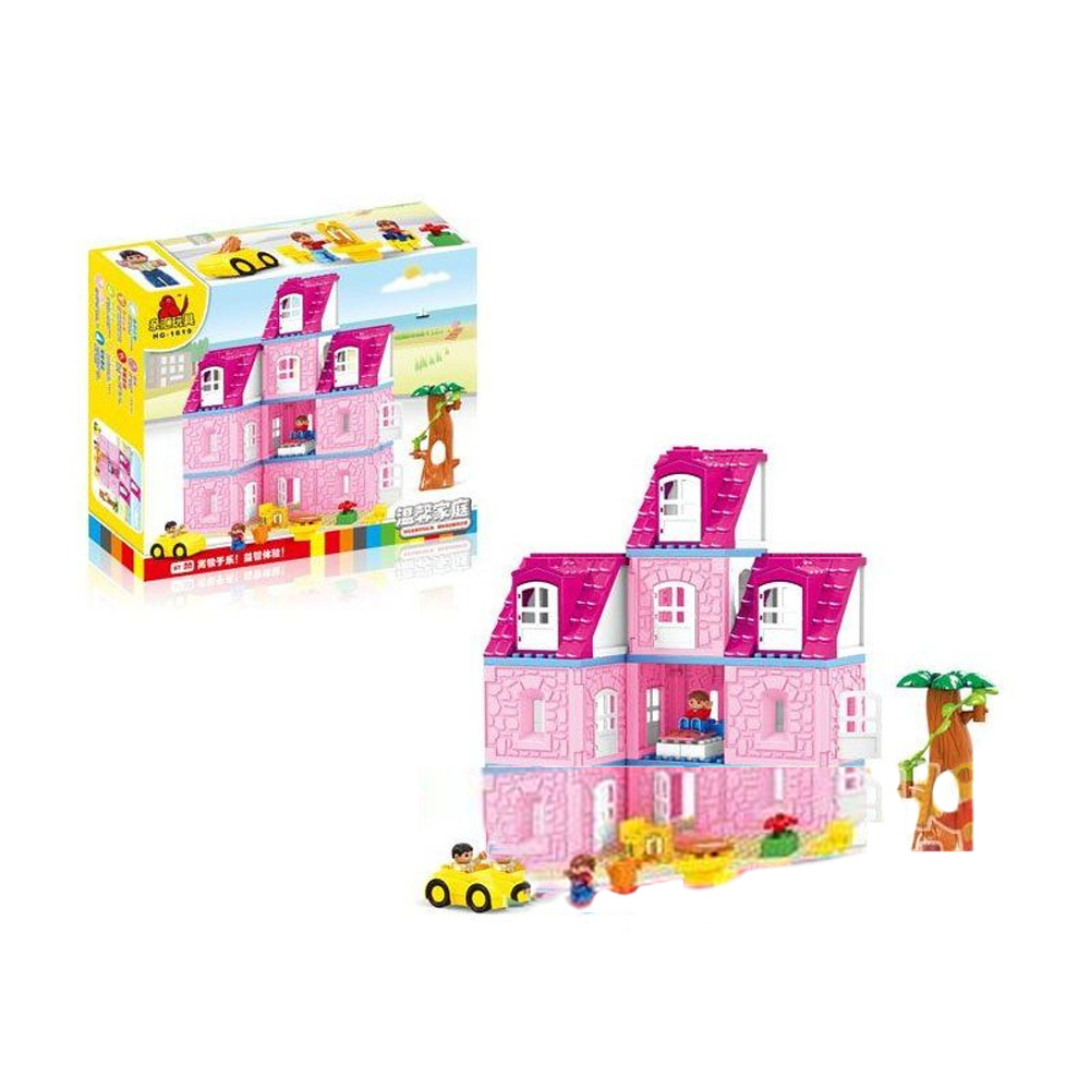 Đồ chơi xếp hình ngôi nhà hồng của bé gái_HG-1619