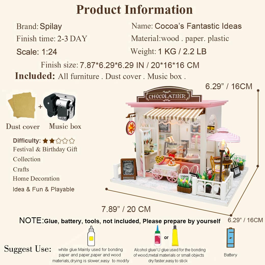 Đồ chơi xếp hình nhà gỗ nhà cafe_C007