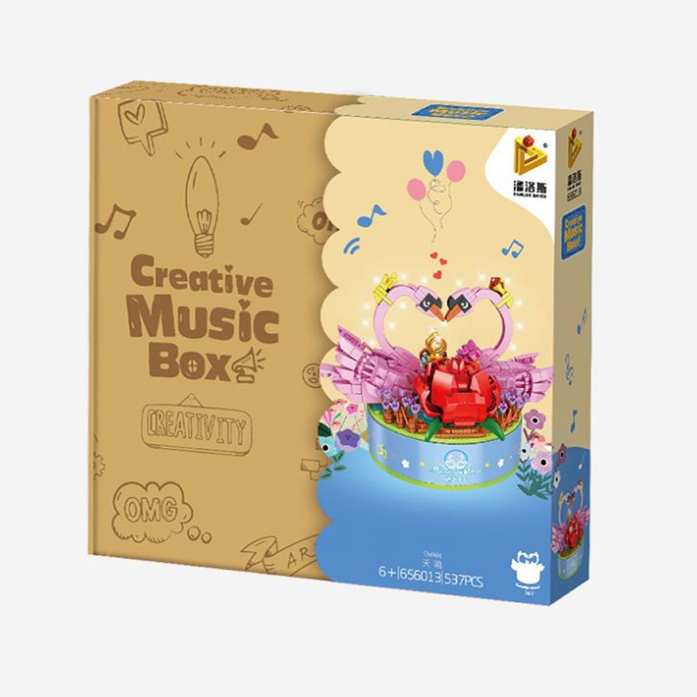 Đồ chơi xếp hình hộp nhạc xoay hình thiên nga_656013