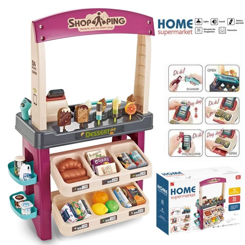 Mô hình quầy siêu thị bán kem và bánh ngọt_668-74