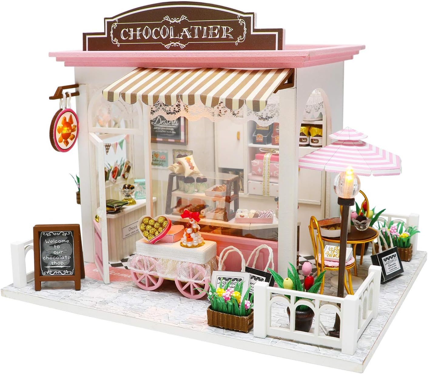 Đồ chơi xếp hình nhà gỗ nhà cafe_C007