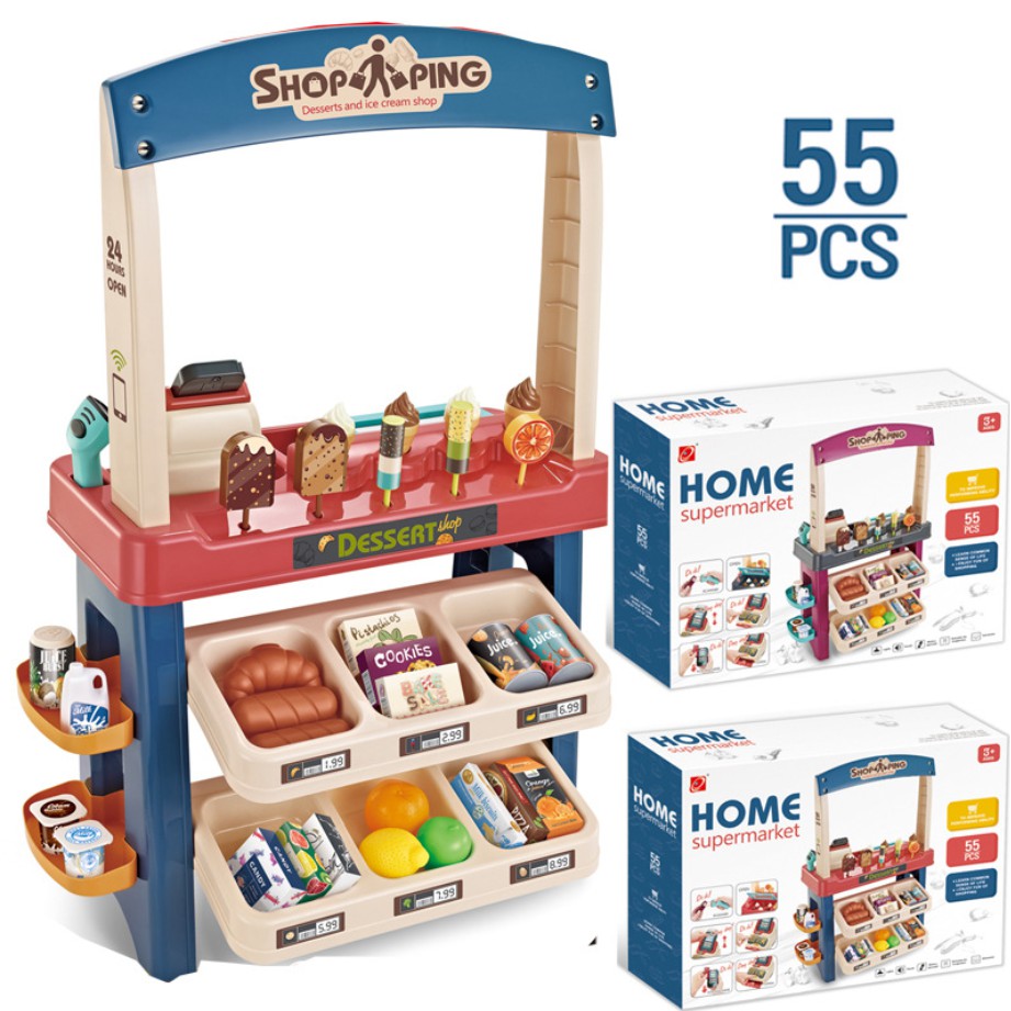 Đồ chơi quầy siêu thị bán kem và bánh ngọt_668-75