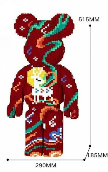 Đồ chơi xếp hình Bearbrick chú hươu màu nâu đất_1706