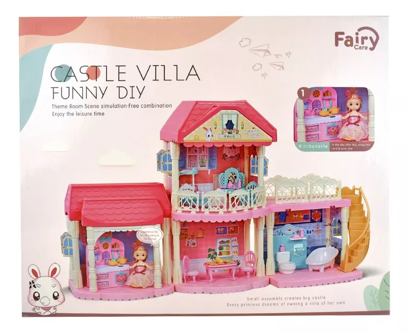 Đồ chơi xếp hình ngôi nhà búp bê - Biệt Thự Công Chúa Barbie nhiều tầng_7001