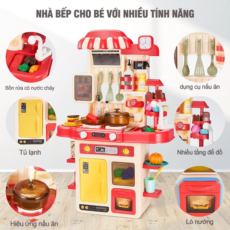 Đồ chơi nhà bếp nấu ăn cho bé màu hồng_G793A