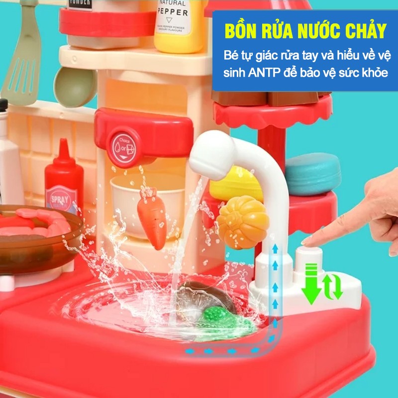 Đồ chơi nhà bếp nấu ăn cho bé màu hồng_G793A