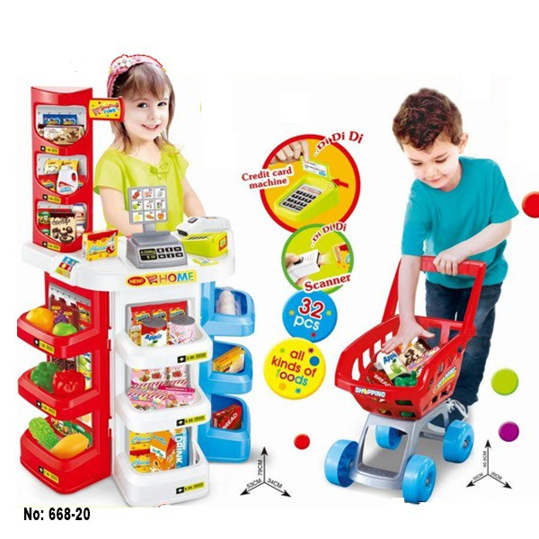 Bộ đồ chơi siêu thị có máy quẹt thẻ tính tiền_668-20