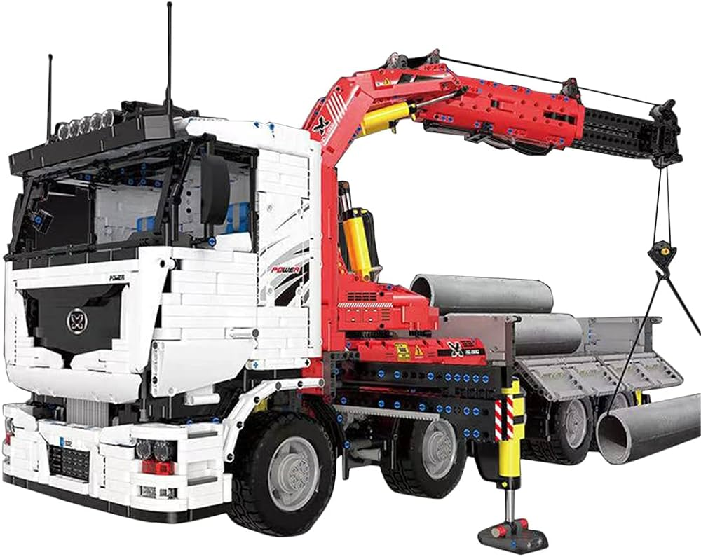 Đồ chơi xếp hình Xe Tải Cẩu Khí Nén điều khiển từ xa_19002