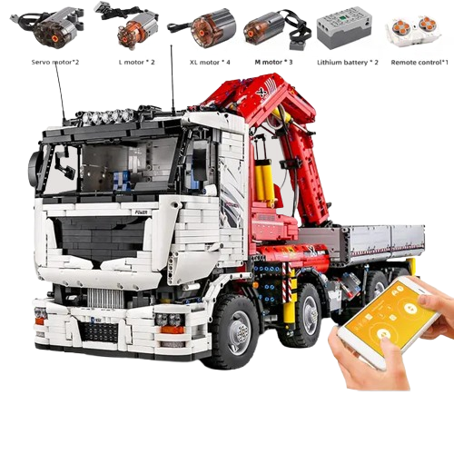 Đồ chơi xếp hình Xe Tải Cẩu Khí Nén điều khiển từ xa_19002