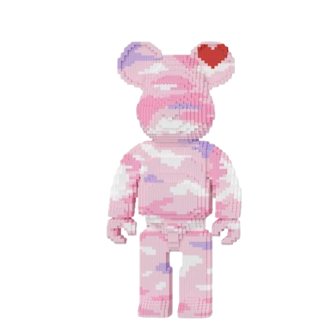 Đồ chơi xếp hình Bearbrick Ombre hồng_1711