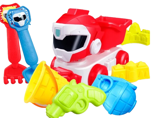 Đồ chơi xúc cát ô tô siêu nhân đỏ_123-15