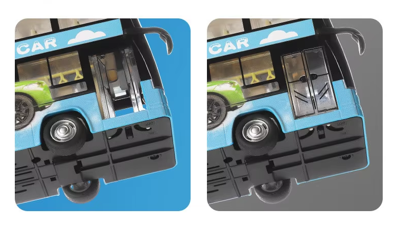 Mô hình ô tô bus 2 tầng màu xanh dương_88468