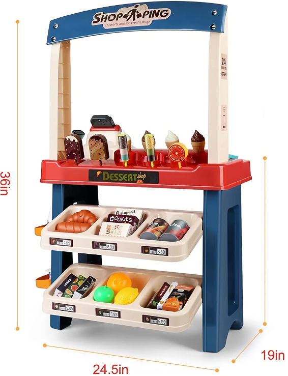 Đồ chơi quầy siêu thị bán kem và bánh ngọt_668-75
