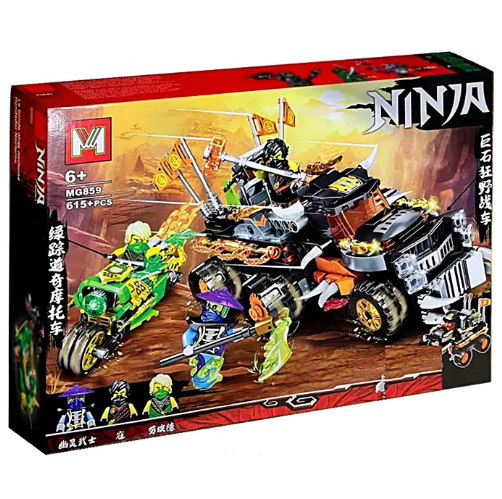 Đồ chơi xếp hình xe ô tô tải ủi đất Cole và xe máy moto của Lloyd_MG859