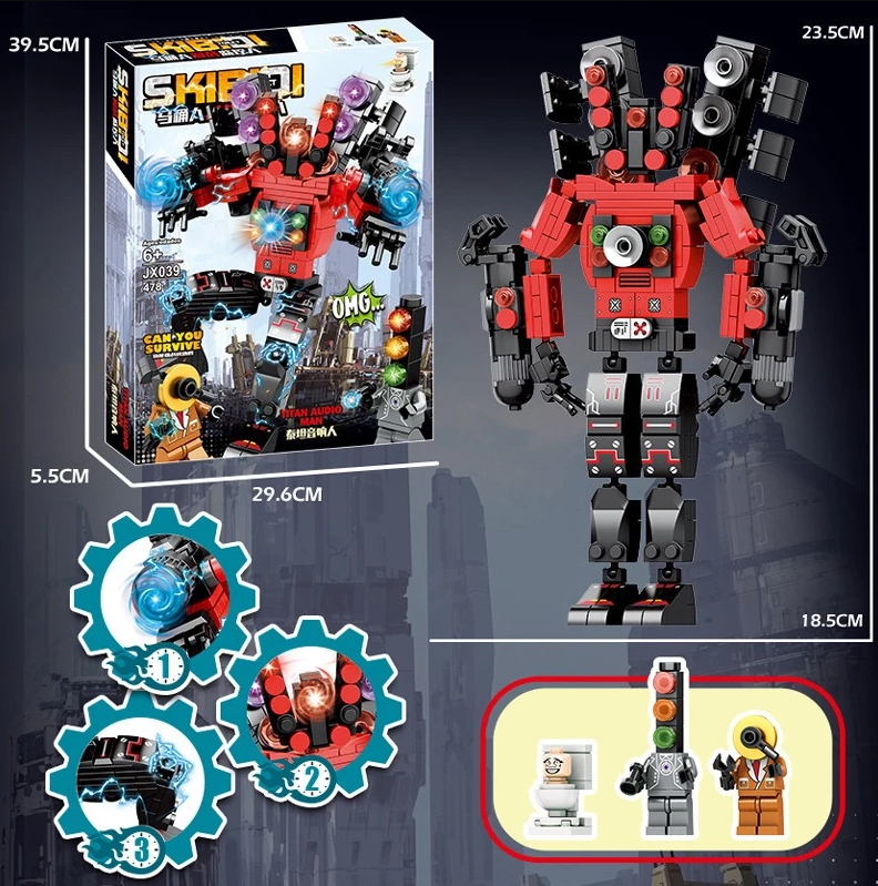 Đồ chơi xếp hình Robot Skibidi Titan Audio Man_JX039