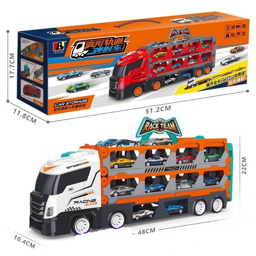 Combo mô hình ô tô tải chở 10 xe con_6103