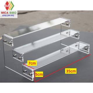 Kệ mica trưng bày sản phẩm, dày 5mm, nhiều tầng, nhiều kích thước, thiết kế theo yêu cầu