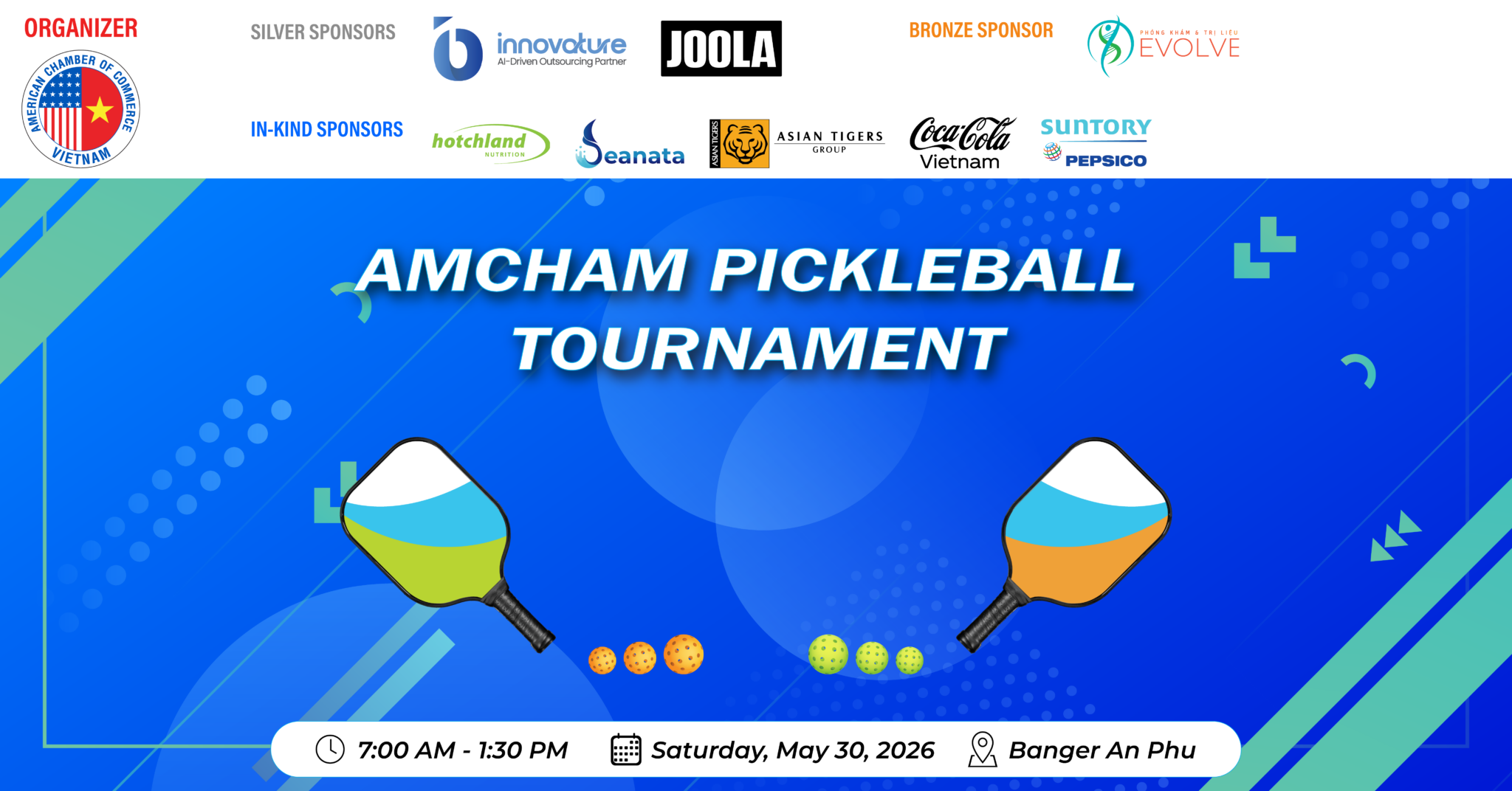 Hotchland Nutrition đồng hành cùng AmCham Pickleball Tournament 2026