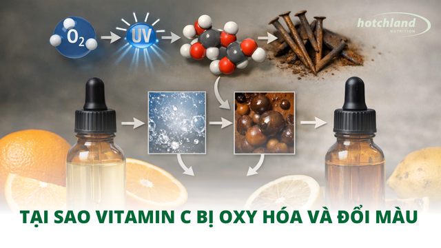 Tại sao vitamin C bị oxy hóa và đổi màu