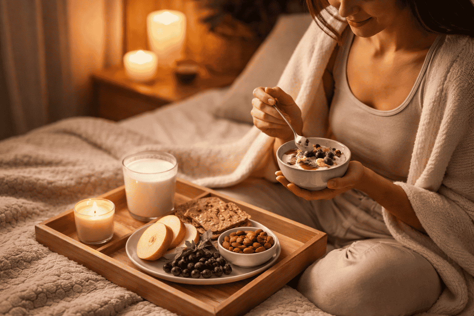 Ăn bữa nhẹ lành mạnh trước khi ngủ với sữa chua, trái cây và các loại hạt giúp ổn định đường huyết ban đêm (1)