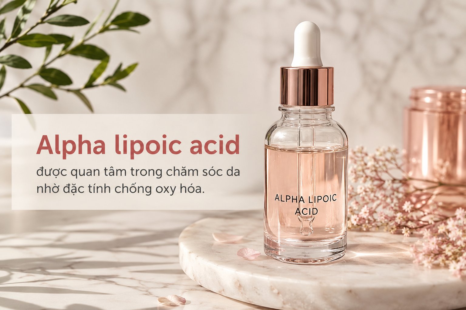 Alpha lipoic acid được quan tâm trong chăm sóc da nhờ đặc tính chống oxy hóa.