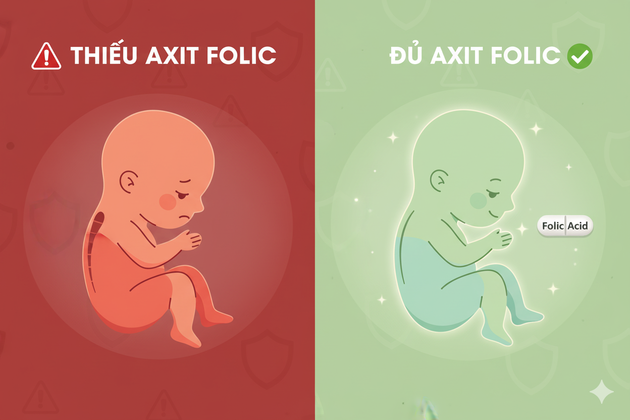Axit folic ngăn ngừa dị tật ống thần kinh thai nhi