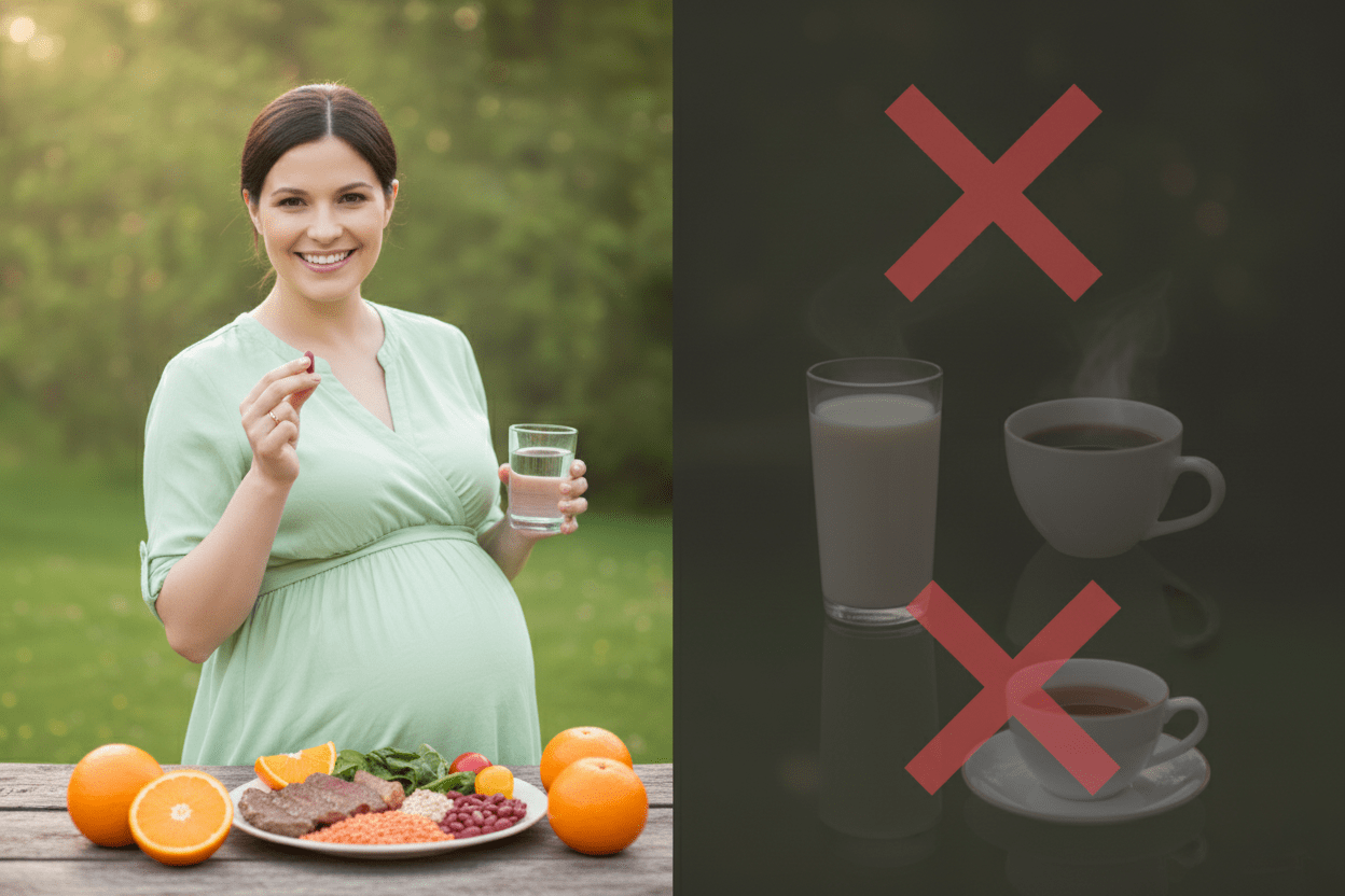 Cách bổ sung sắt đúng cách cho bà bầu