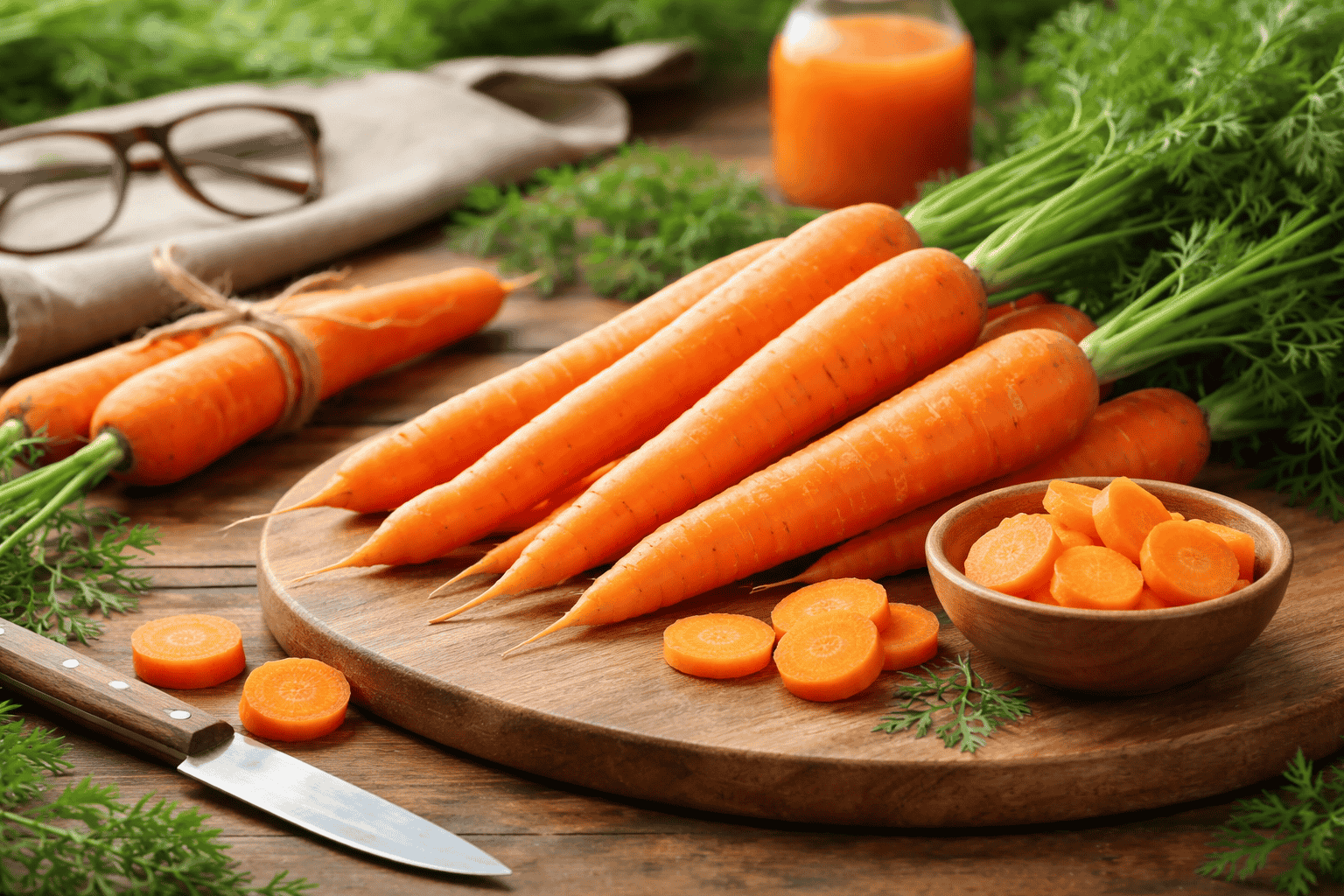 Cà rốt tươi giàu beta-carotene tốt cho mắt giúp cải thiện thị lực tự nhiên