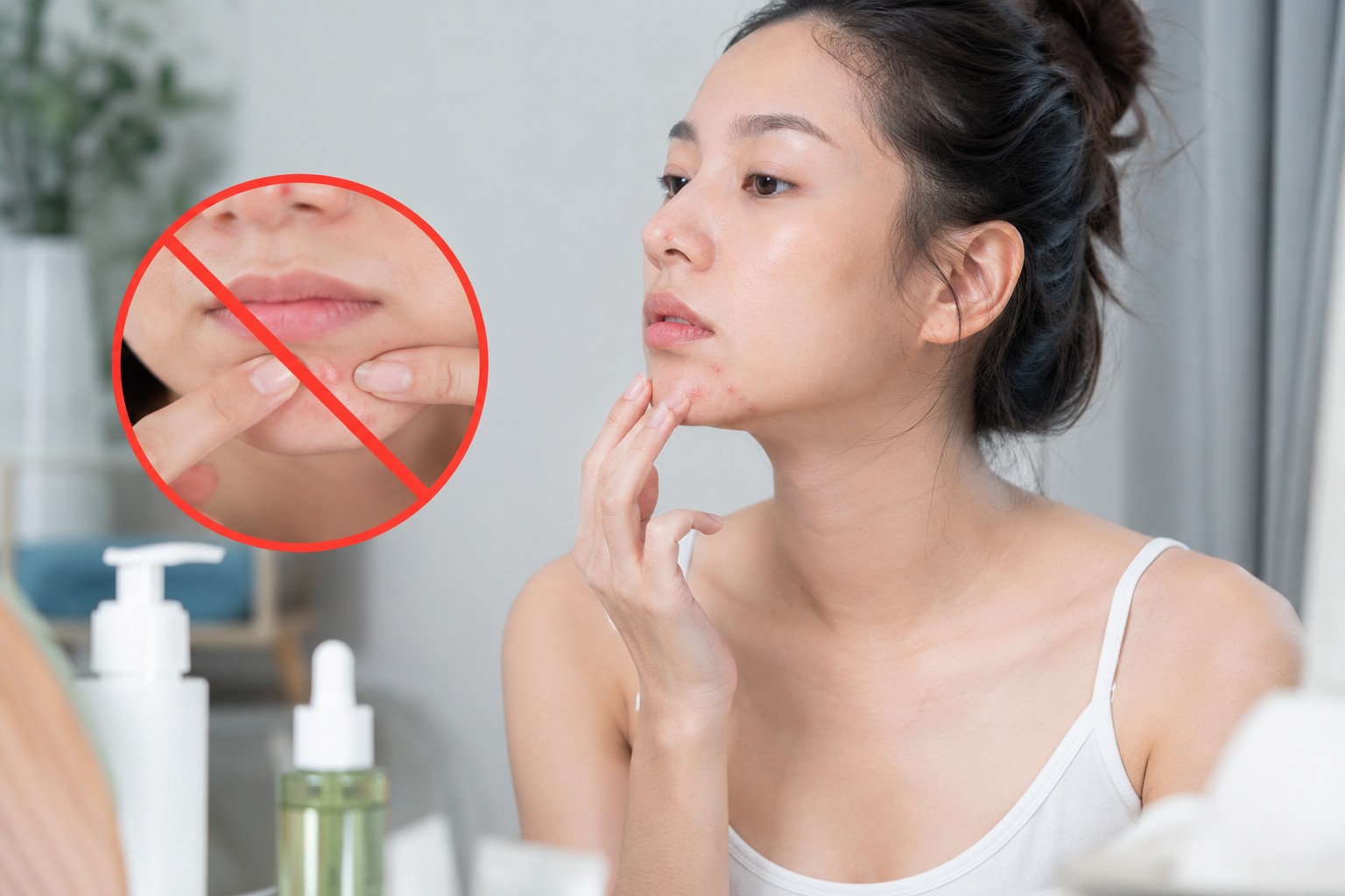 Chăm sóc mụn ở cằm cần làm sạch dịu nhẹ, dùng hoạt chất phù hợp và tránh tự nặn mụn.