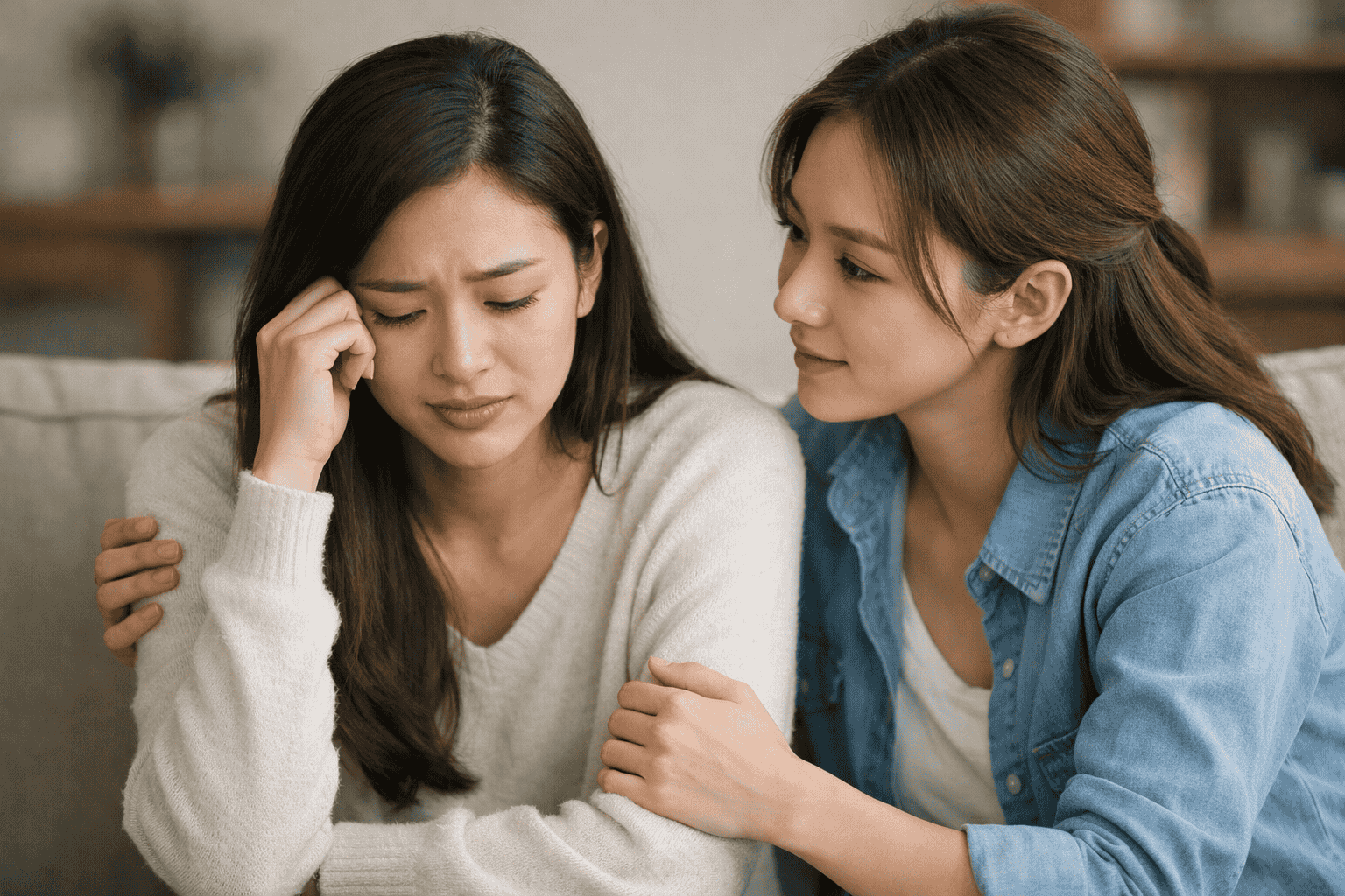 Chăm sóc nhẹ nhàng lắng nghe bệnh nhân Alzheimer đang thay đổi tâm trạng, hỗ trợ giao tiếp và ổn định cảm xúc tại nhà