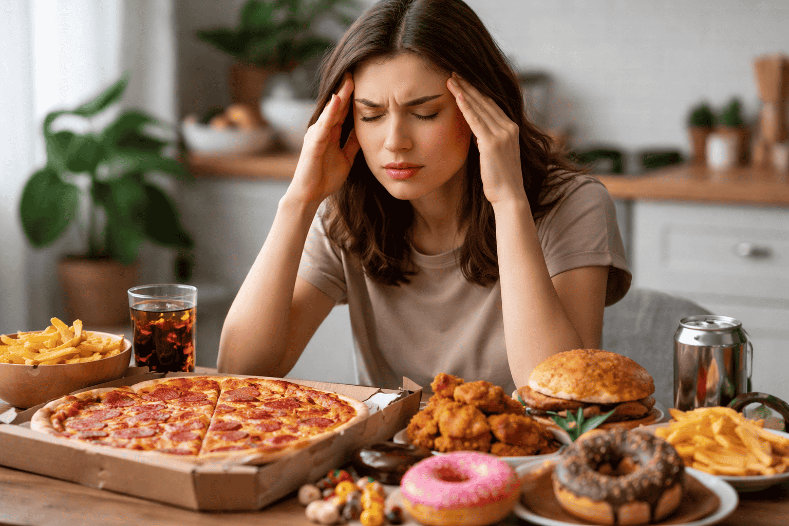 Chế độ ăn không lành mạnh cũng là một trong các nguyên nhân gây đau đầu migraine