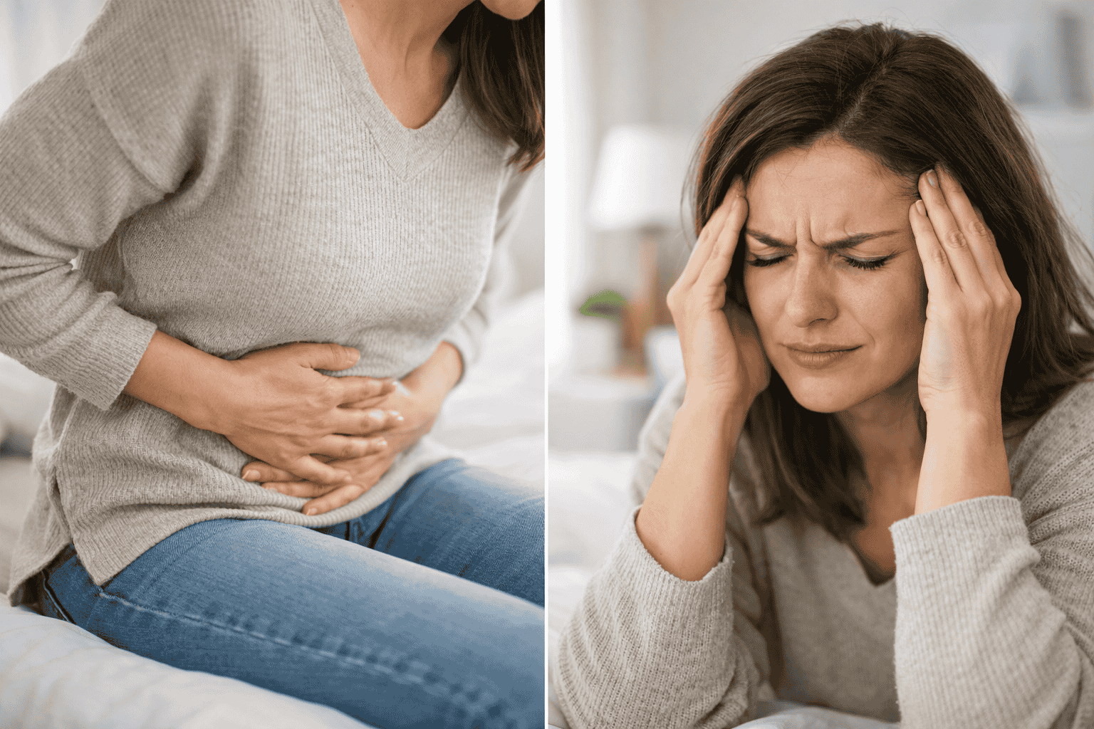 GAD còn có thể gây nên các triệu chứng thể chất như đau bụng và đau đầu