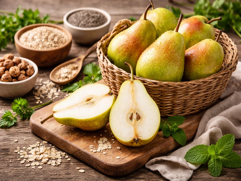 Hàm lượng chất xơ ước tính trong mỗi quả lê là khoảng 9,9g