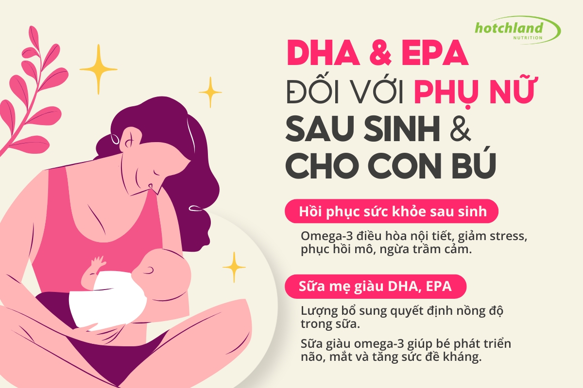 DHA, EPA đối với phụ nữ sau sinh và cho con bú