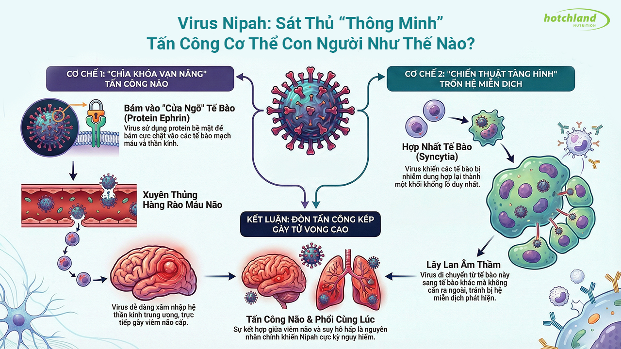 Cơ chế tấn công tế bào người của Virus Nipah Cấu trúc virus Nipah và cách tấn công tế bào người
