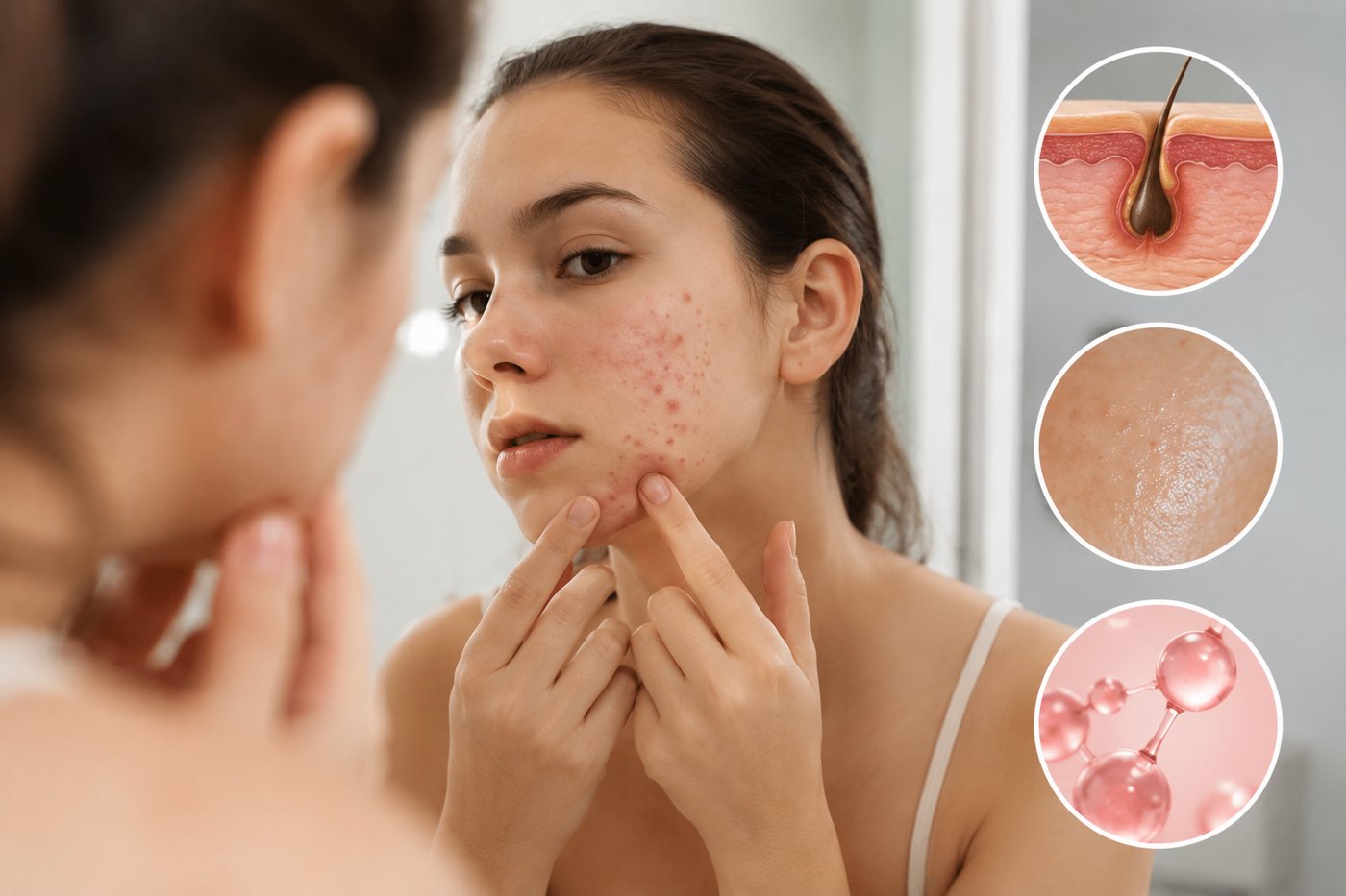 Mụn tuổi dậy thì thường liên quan đến thay đổi hormone, dầu thừa và lỗ chân lông bít tắc.