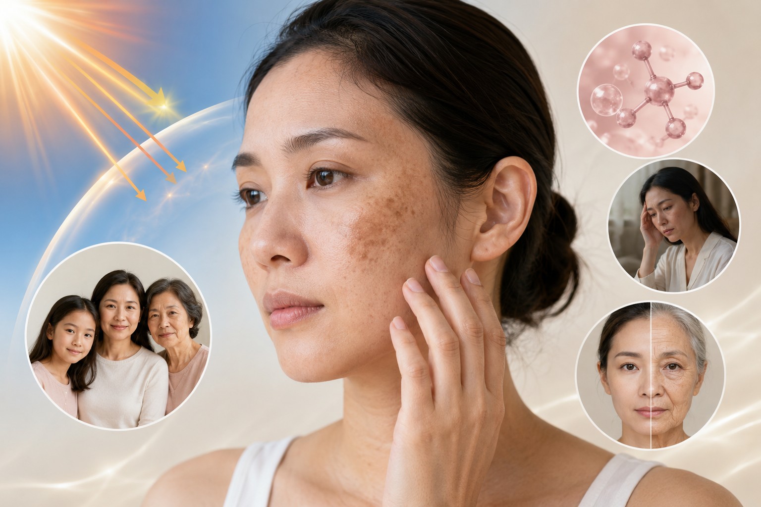 Da lão hóa sớm thường liên quan đến nắng, thiếu ngủ, đường, khói thuốc và chăm sóc da sai cách.