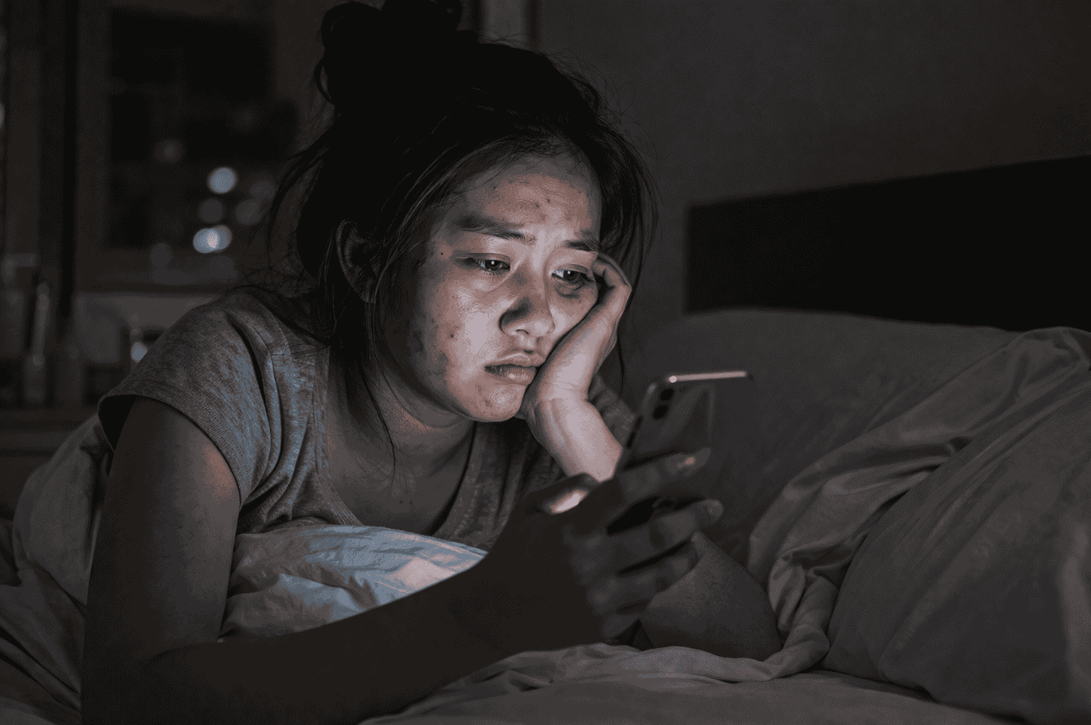 Thức khuya gây nên da xấu, lão hóa, nổi mụn..