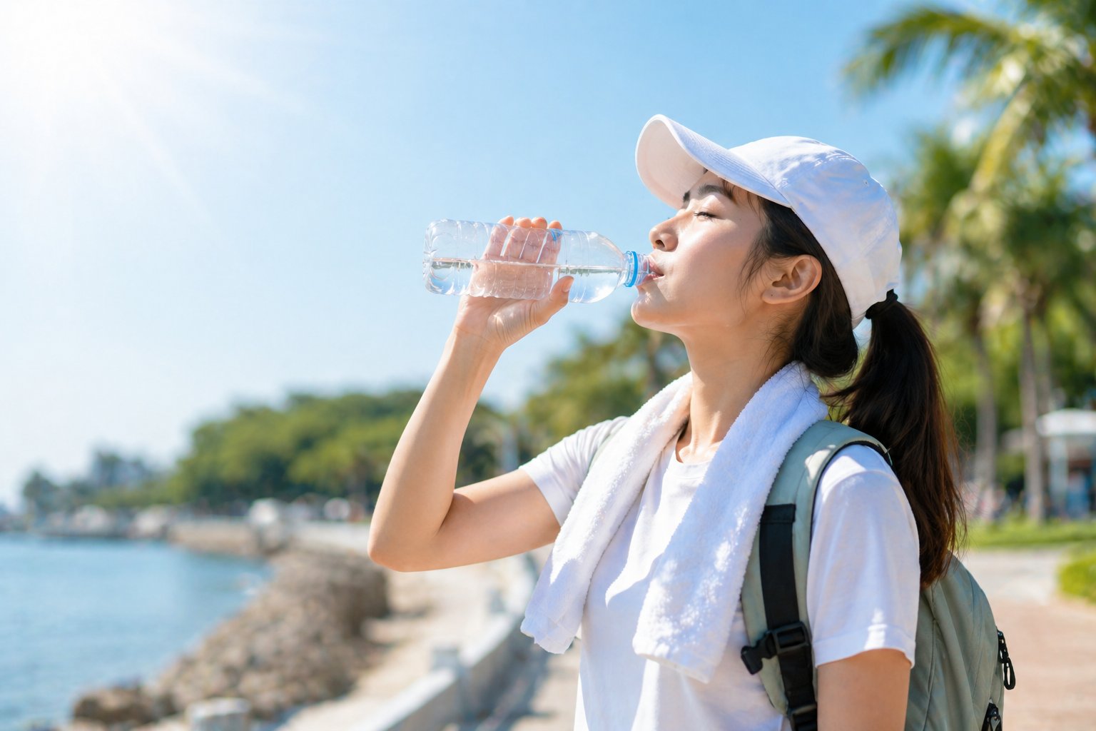 Uống đủ nước là cách đơn giản giúp cơ thể duy trì năng lượng trong những ngày nắng nóng