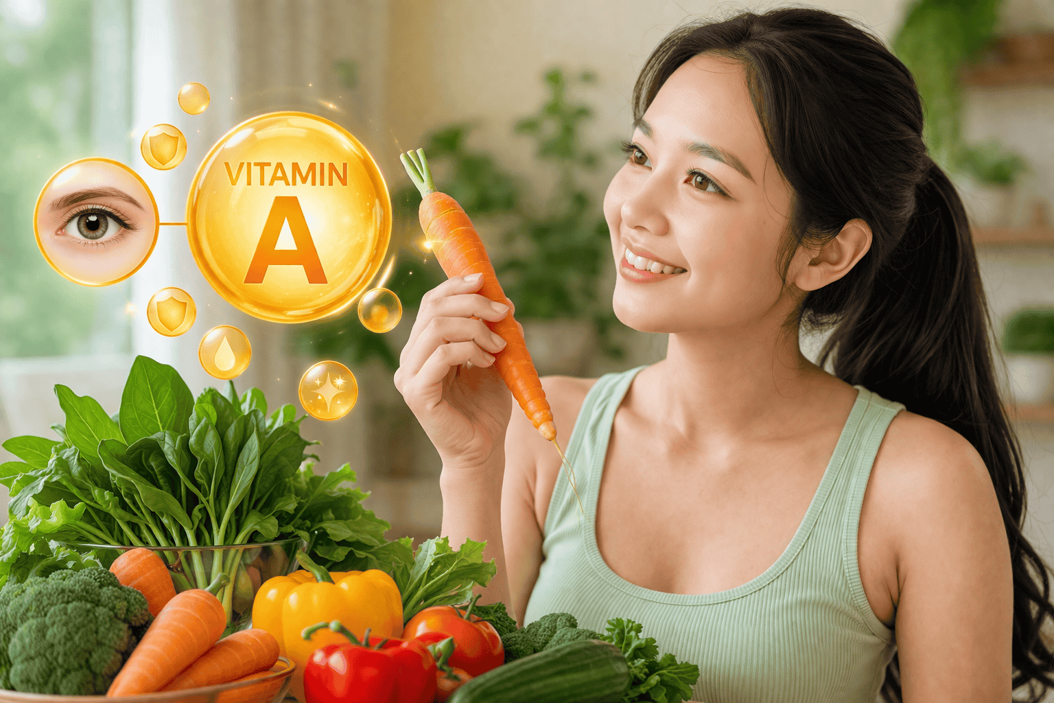 Vitamin A cho đôi mắt khỏe đẹp