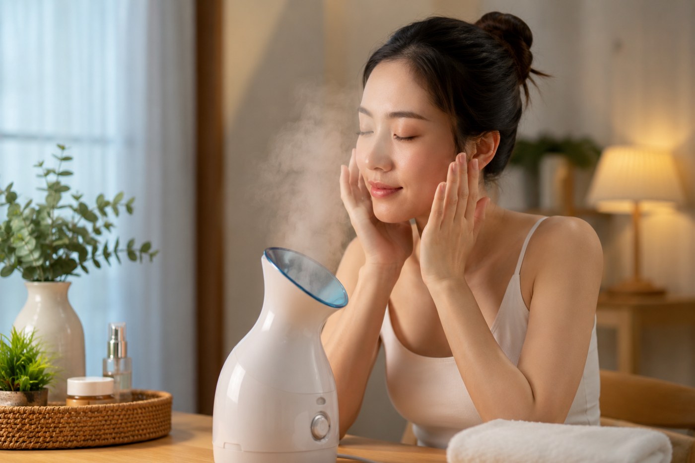 Xông hơi da mặt đúng cách có thể hỗ trợ làm mềm da và thư giãn sau ngày dài.