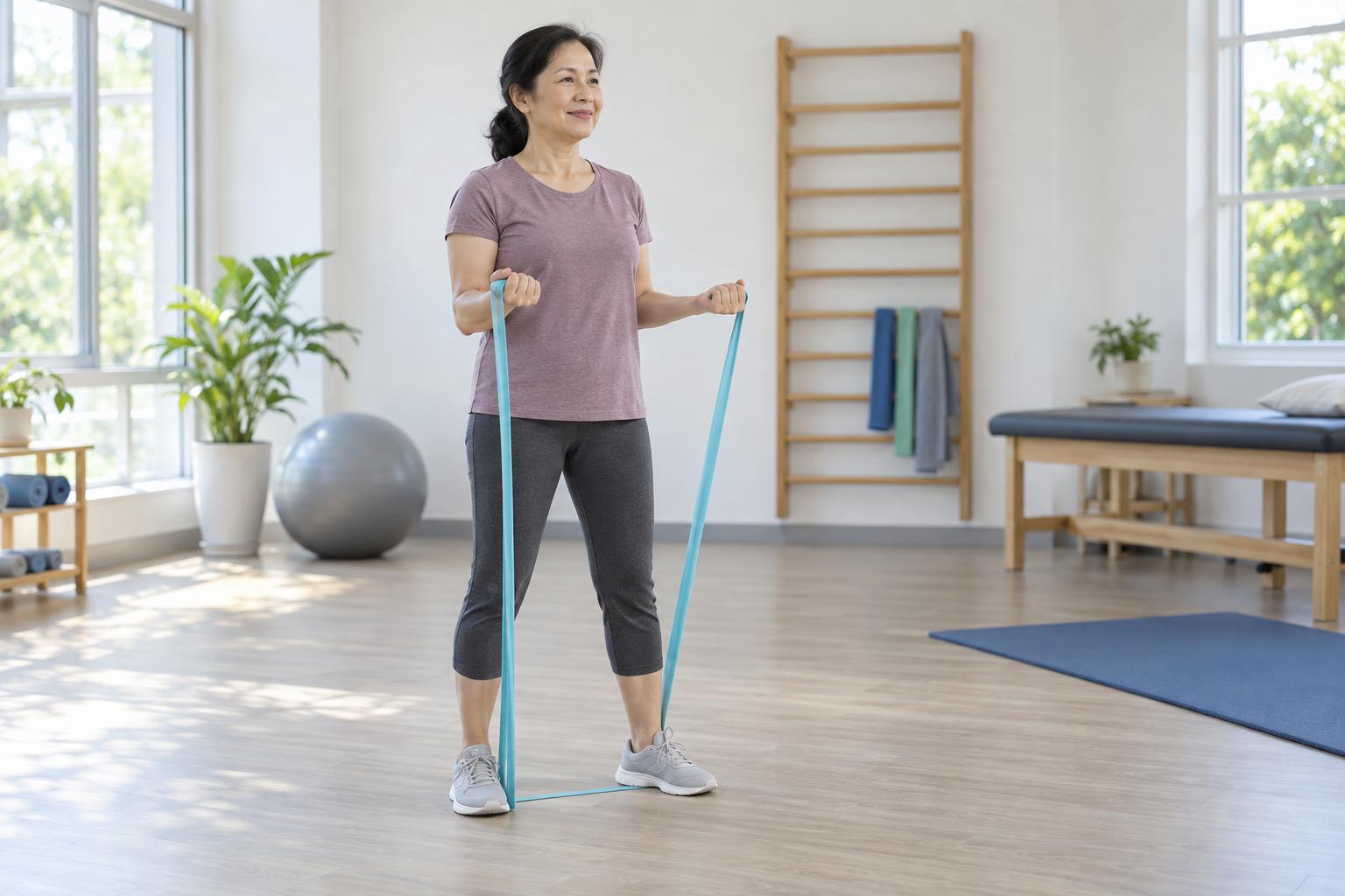 Bài tập kháng lực nhẹ giúp cơ quanh khớp chắc khỏe hơn theo thời gian (Ảnh minh họa được tạo bởi AI)