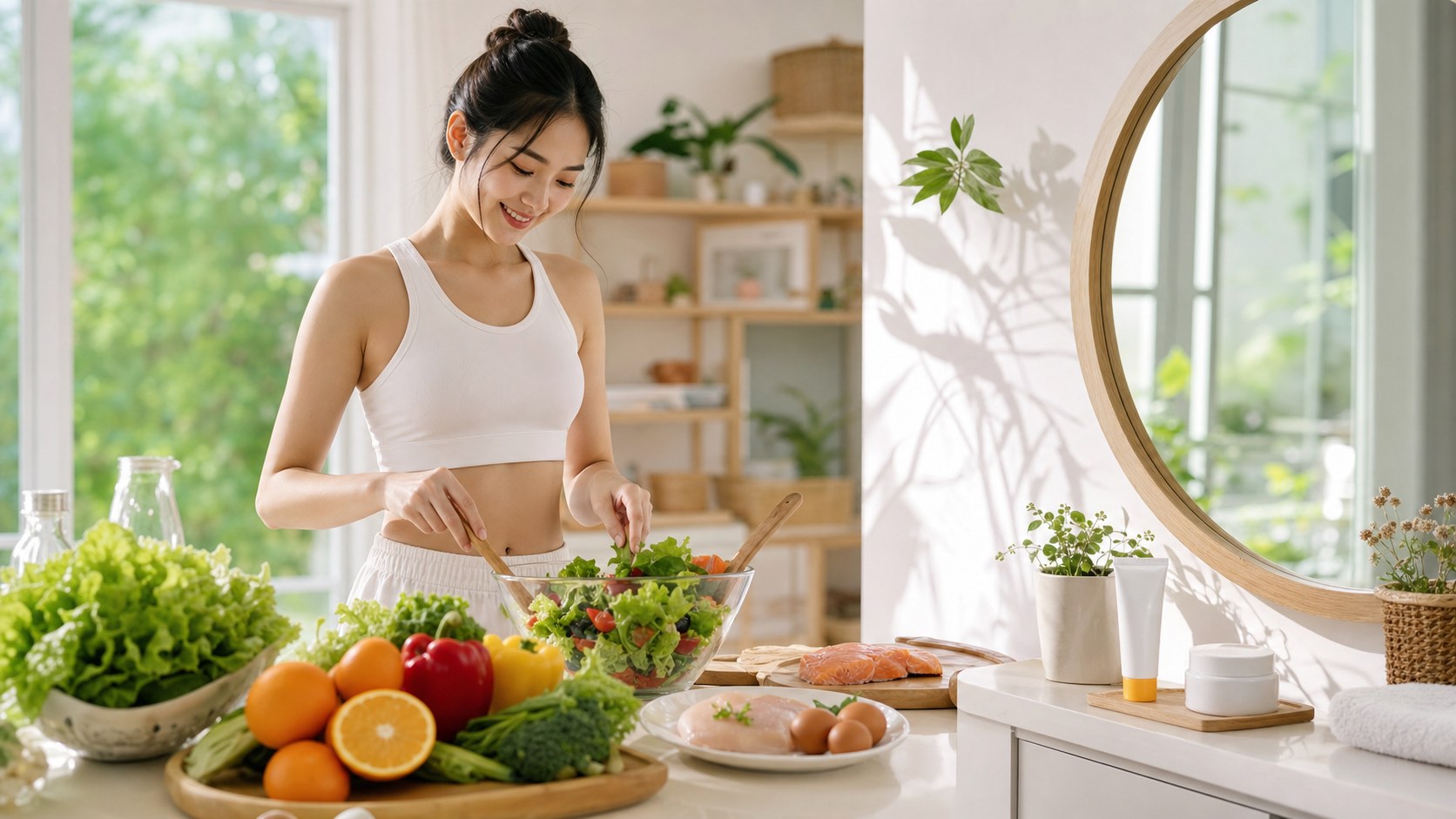 Hỗ trợ collagen tự nhiên cần kết hợp dinh dưỡng, chống nắng và lối sống lành mạnh.