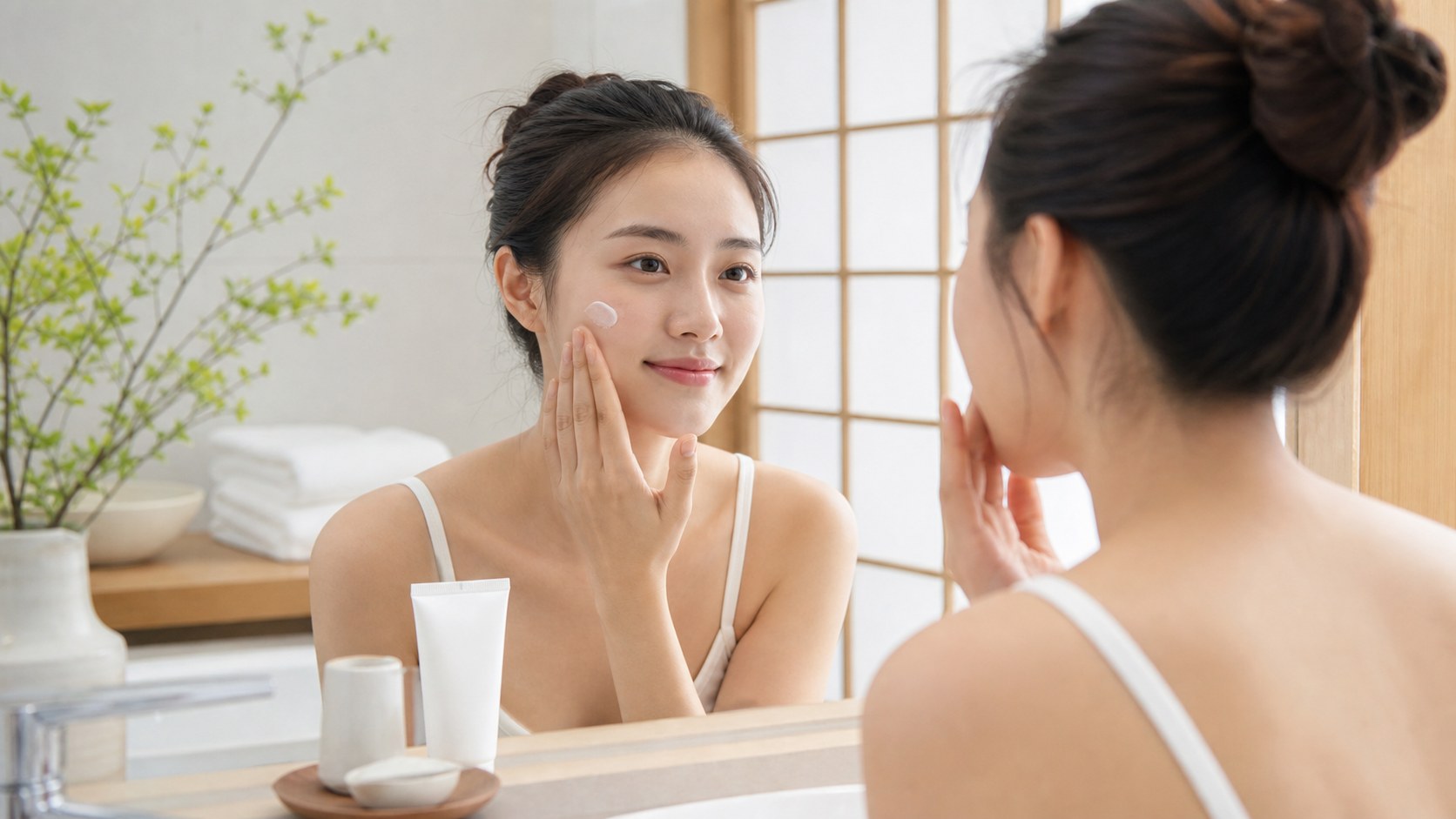 Da căng bóng cần đủ ẩm, hàng rào da khỏe và chống nắng đều đặn.