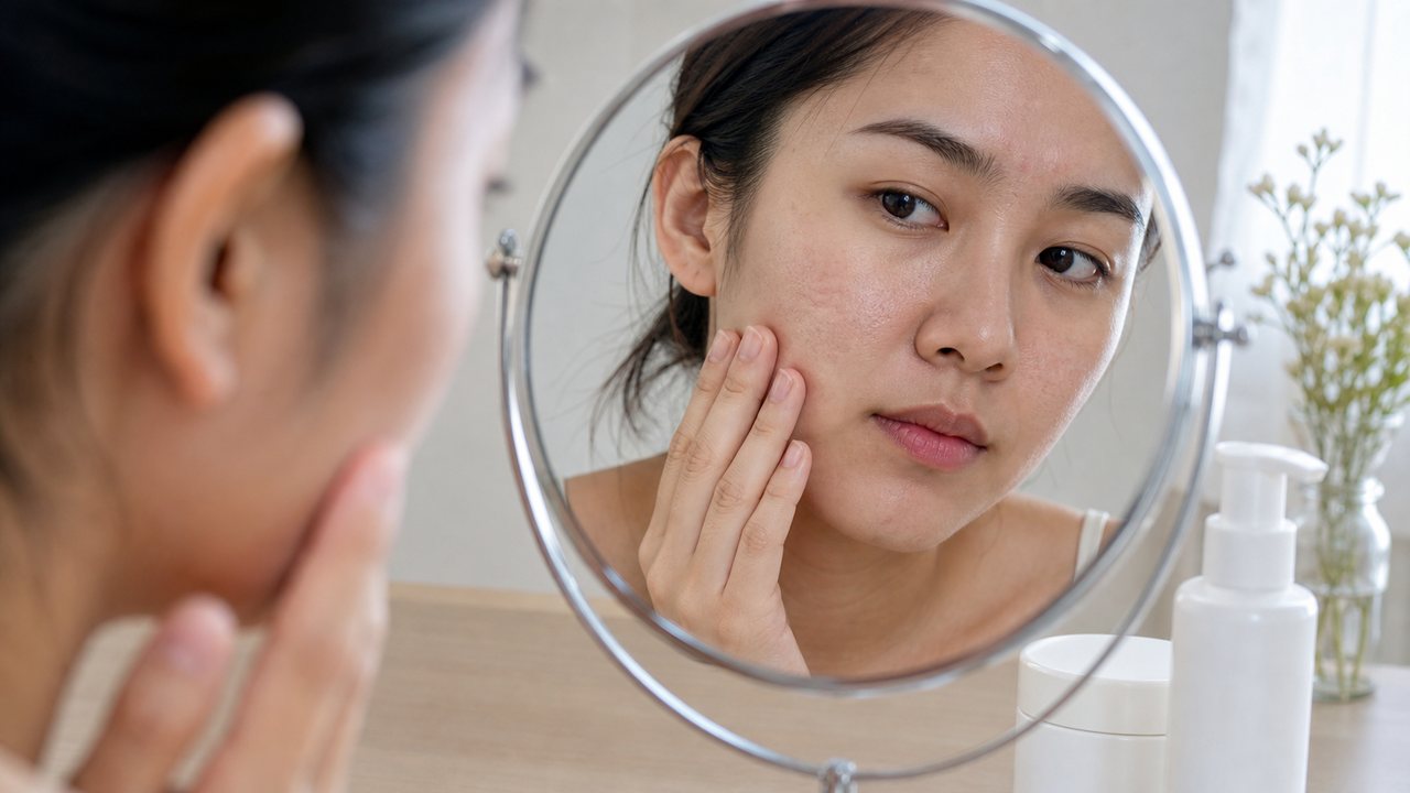 Da mặt sần sùi có thể đến từ khô da, bít tắc, tế bào chết hoặc kích ứng mỹ phẩm.