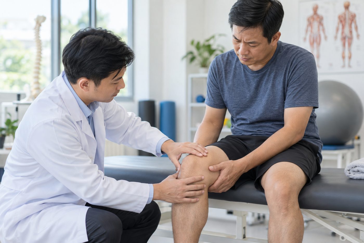 Đau đầu gối có thể là đau cấp tính do chấn thương hoặc đau mạn tính kéo dài theo thời gian (Ảnh minh họa được tạo bởi AI)